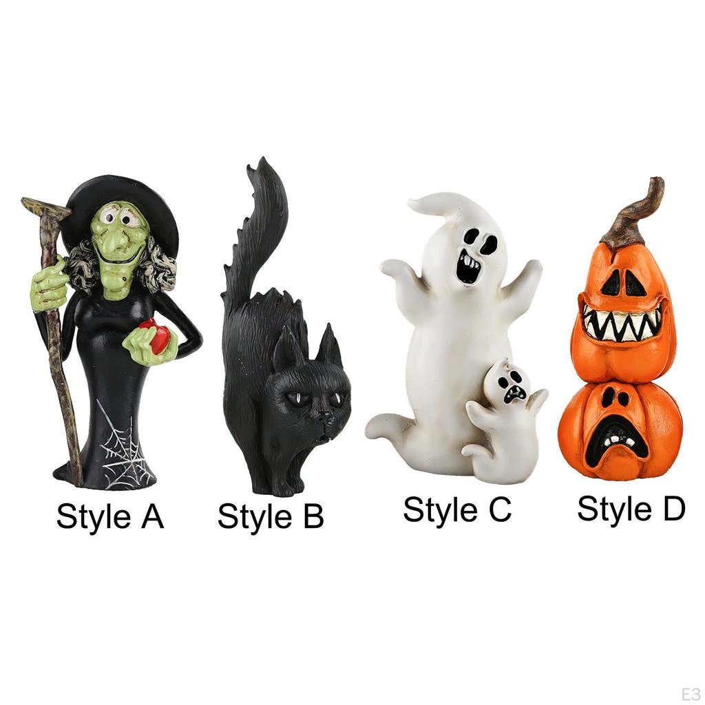 Halloween Resin Decoration Figurine, Versatile Waterproof Miniature Ornaments for