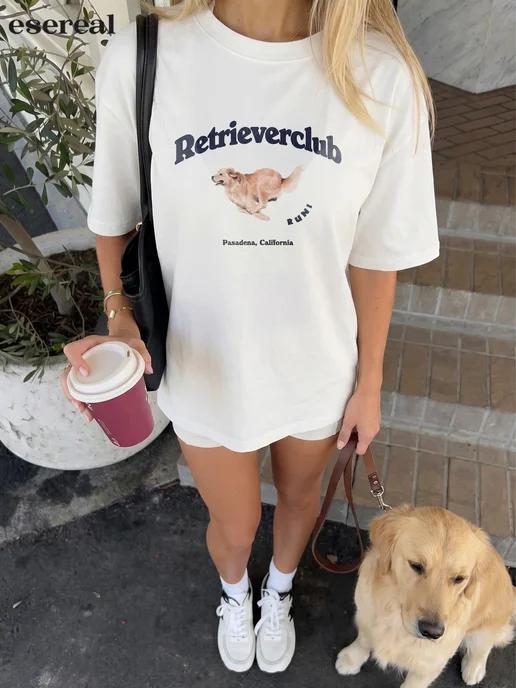 Oversized Y2K print T-shirt (Retriever Club) 4XL