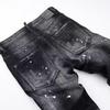Men's Trendy Vintage Distressed Slim-Fit Paint-Splatter Jeans
