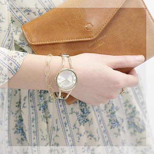 Sun Flame J-Axis Bangle Watch, Fashion Watch, BL1168-GBK, Women's, Gold