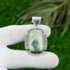 Radiant Natural Aquateen Bezel Engagement Mother Pendant Jewelry Sterling Silver