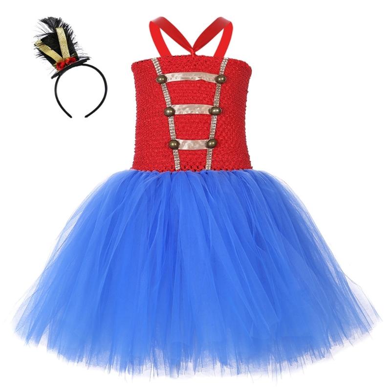 Girls Tutu Dress with Headband Glittering Princess Dress Holiday Clothes Circus Ringmasters Costume for Party