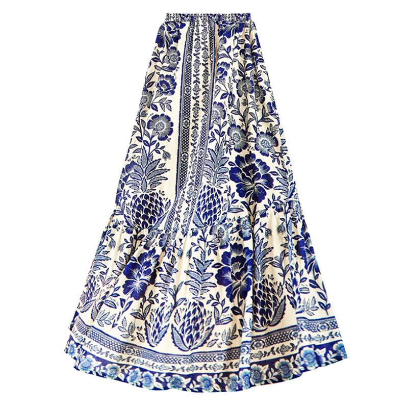 

Юбка миди с принтом и эластичной талией в отпускном стиле – А-силуэт, пляжная юбка 22057767 L тёмно-синий