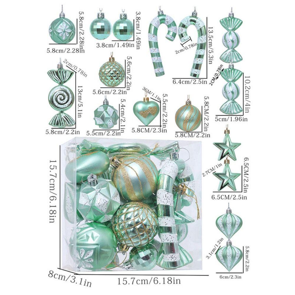 Star Glitter Christmas Ball Heart Merry Christmas Tree Decor Happy New Year Decoration