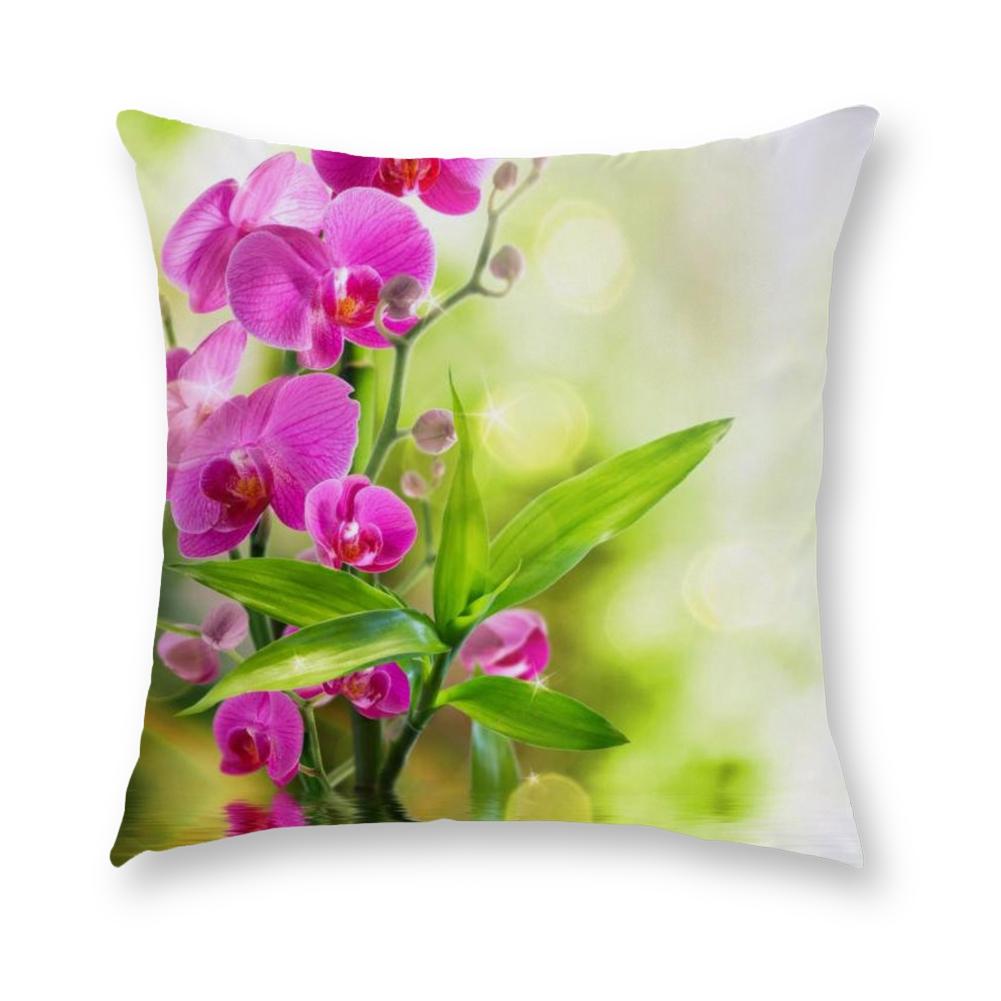 

Colorful orchid printed polyester cushion cover for home living room sofa decoration square throw pillow pillowcase 45x45cm 16x16Inch