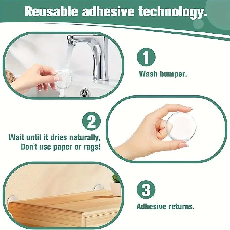 Self-Adhesive Door Stopper Handle Bumpers Silicone Mute Anti-Shock Protection Porte Pad Home Decoration Wall Protection