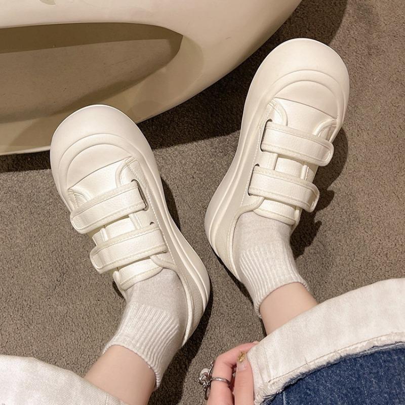 Canvas Mary Jane single shoes women's new spring and summer platform heightening fashion versatile big head Velcro small leather shoes