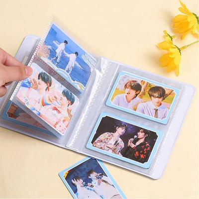 Mini PVC Photo Album 64 Pockets Hollow Photo Holder Love Heart Name Card Book
