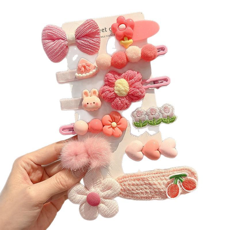 Children's Cute Plush Flower Hair Clips for Girls