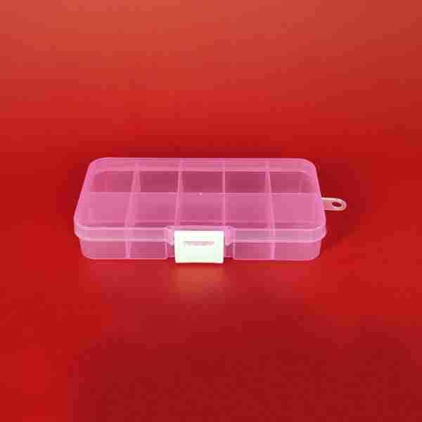 

10-Compartment Multipurpose Storage Box with Lid for Cosmetics, Tools, Fishing Gear, Beading, and More сливовый/красный