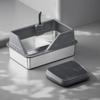 Extra Large Stainless Steel Cat Litter Box with High Walls and Side Opening