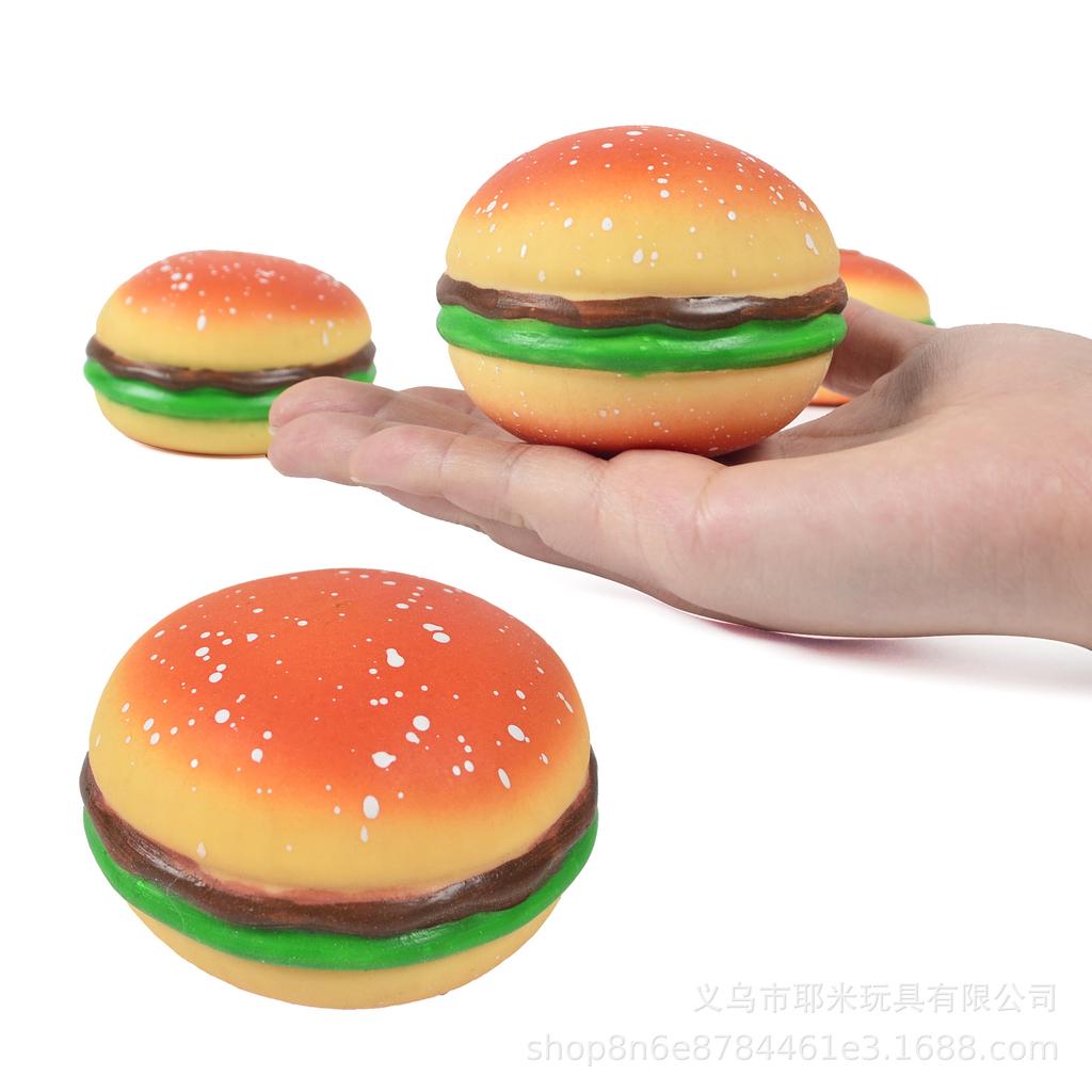 Hamburger Stress Ball Squishy Toys Stress Anxiety Relief Decompression Sensory Toy Hamburger Pinching Cookies Toy for Kids