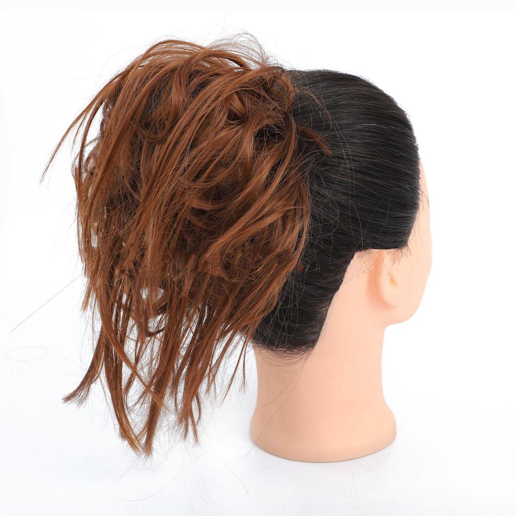 Syntetisk Chignon rotete Scrunchies Elastisk bånd hårbolle Rett oppsatt hårpynt Høy temperatur fiber Naturlig falskt hår