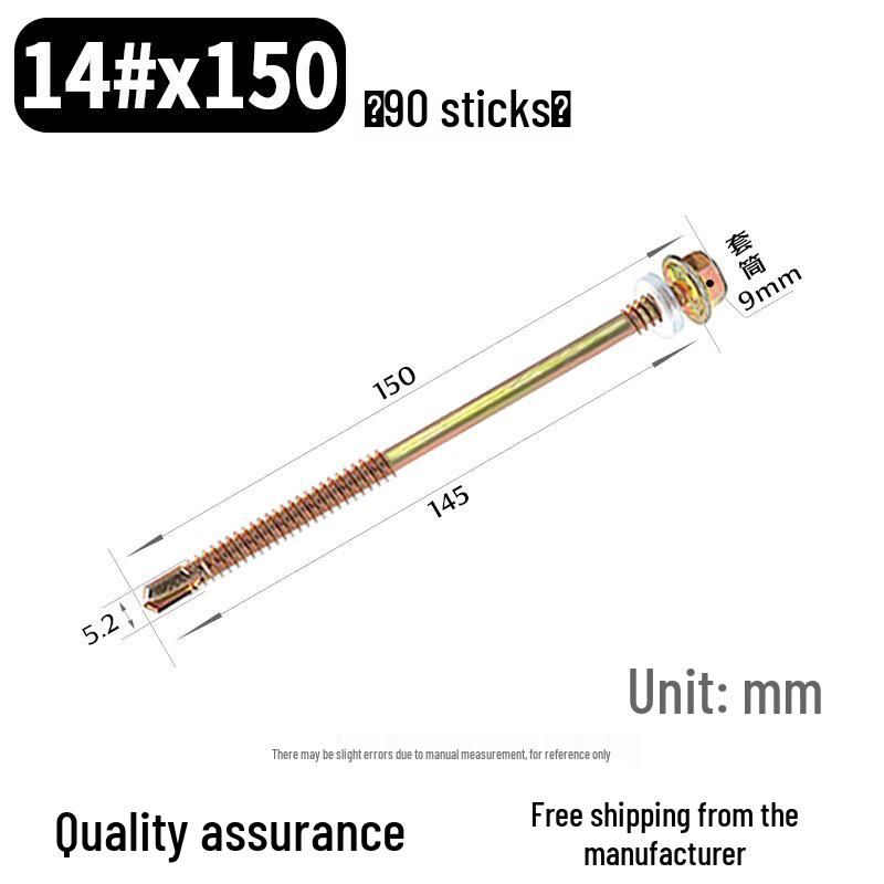 Sechskant-Selbstbohrschraube für Farbstahl und Dachziegel aus Harz mit verlängerter Bohrspitze