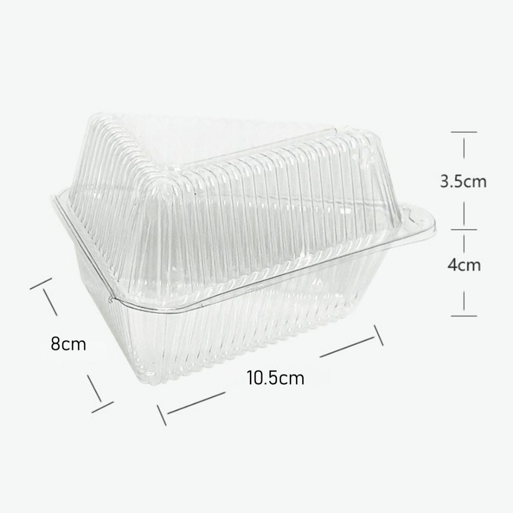 50pcs PET Plastic Cake Slice Containers Disposable Pie Package Box Dessert Storage Box  Bakery Use