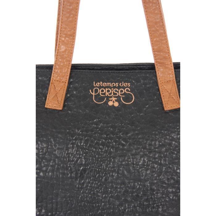 Cabas Femme - LE TEMPS DES CERISES - 2 Tons - Polyuréthane - Poche Zippée - Porté Épaule