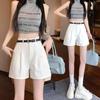 2025 Spring/Summer Women's High-Waisted A-Line Wide-Leg Shorts - Korean Style, Petite Slimming Fit