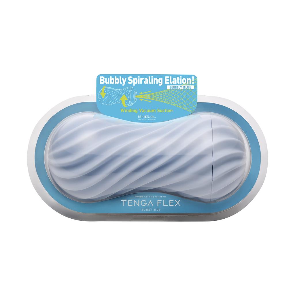 TENGA MOOVA BUBBLY BLUE Raised Details for Close Contact and Swirling Includes Mini Lotion [Large Pleasure] Reusable, Suction, Rotating, (1)