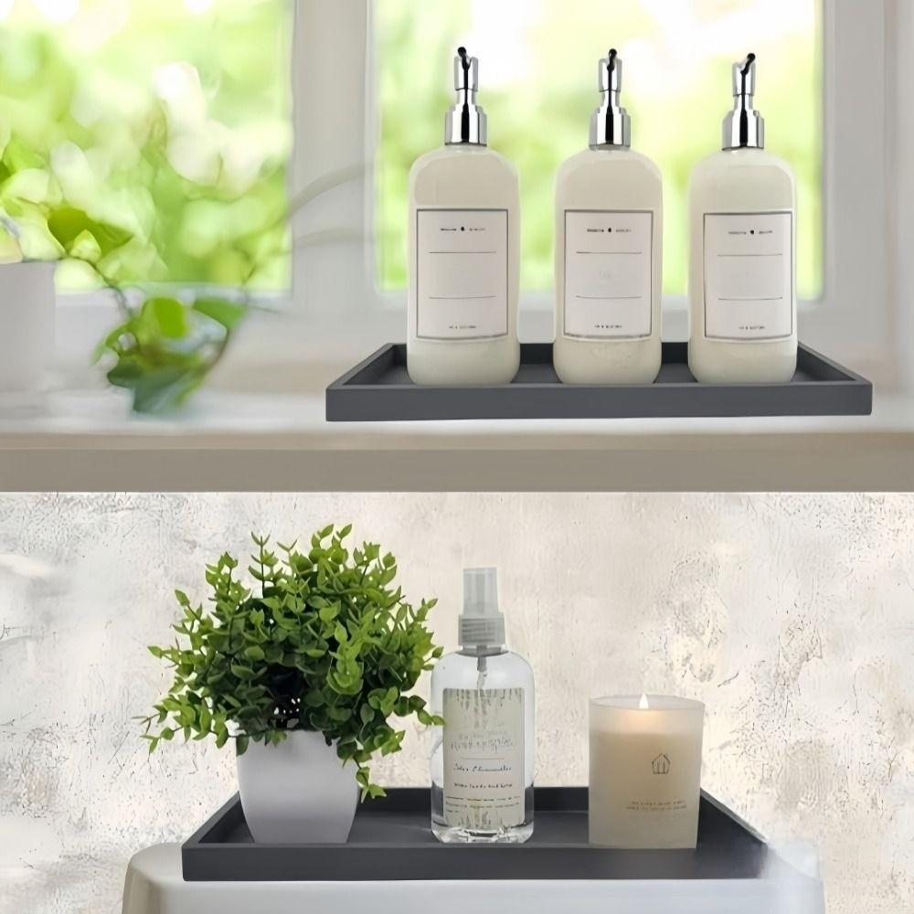 Thickened Bathroom Counter Tray Shatterproof Soap Dispenser Tray  for Dressing Tables