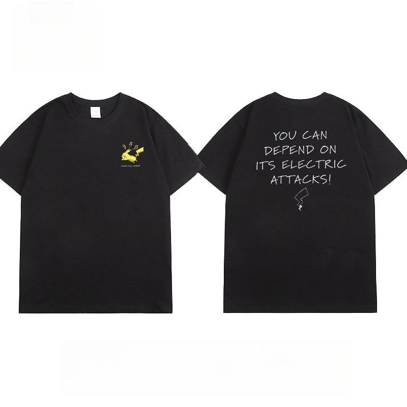 Pokémon Collaboration Tshirt  2026 Summer New Design  Sketch Style  Pikachu Gengar Mewtwo Eevee Short Sleeve Shirt Top