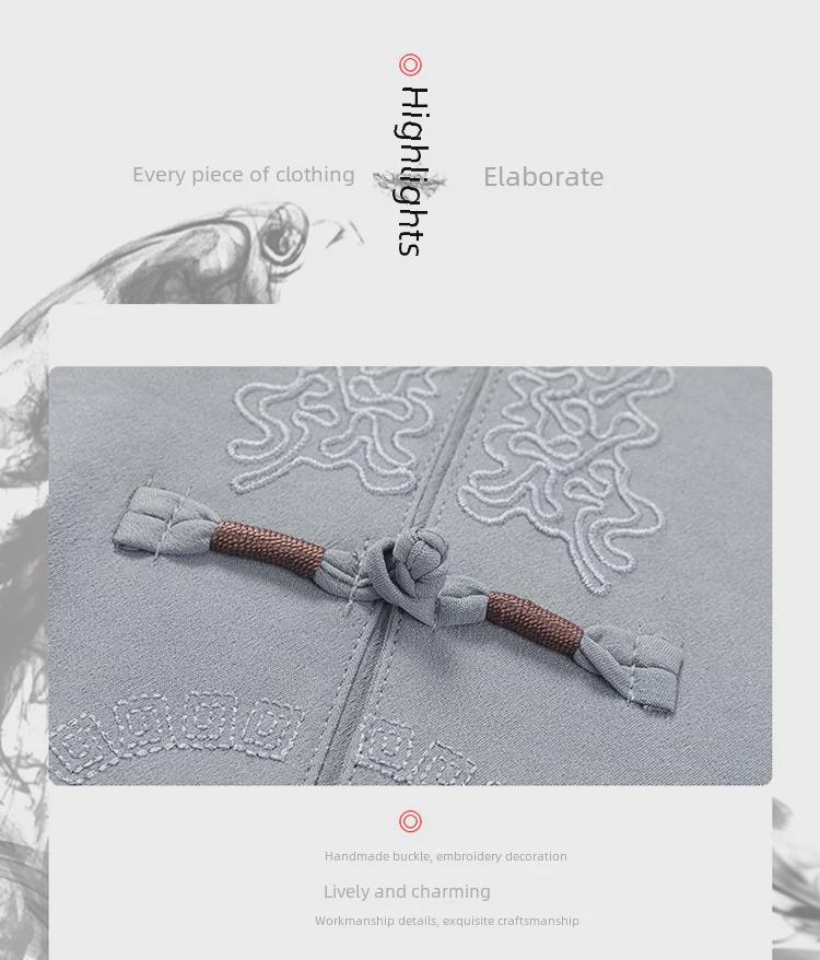 Men's Summer Short-Sleeve Tang Suit for Middle-Aged and Elderly