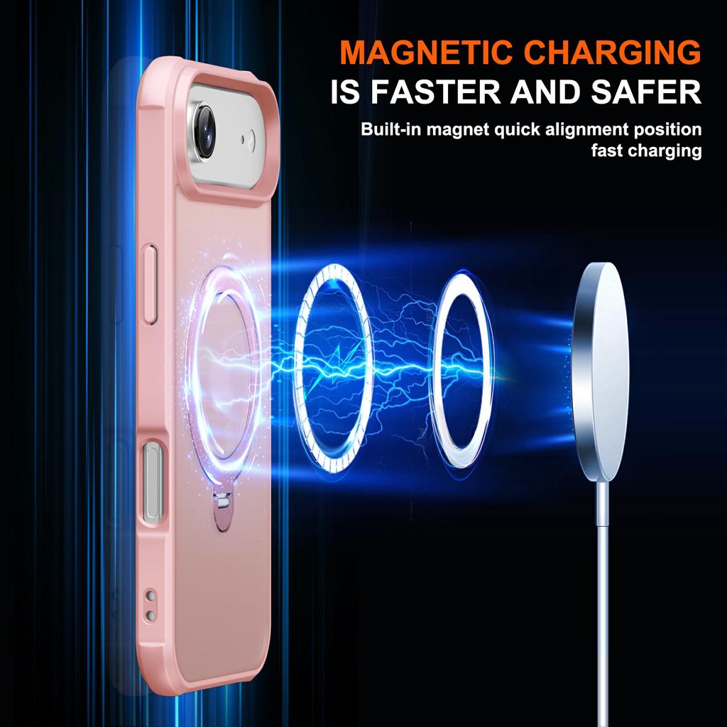 For iPhone Air Case Compatible with MagSafe Kickstand TPU PC Shockproof Phone Back Cover