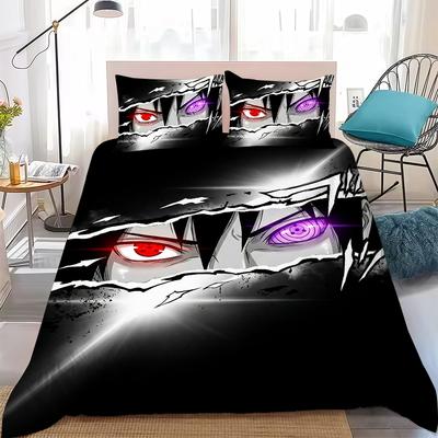 Cool Fashion N-NARUTO Duvet Cover Set Home Style Bedding Soft Laundry Cotton Bed 3 Piece Set Student Dormitory Gift