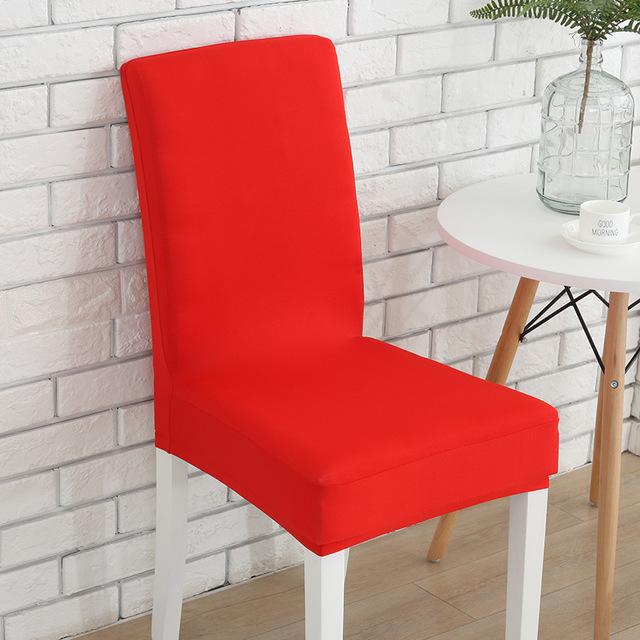 Spandex Pure Color Elastic Chair Cover Stretchable Dining Hall Chair Seat Case Dust Cover for Hotel Restaurant Home Dinner Chair