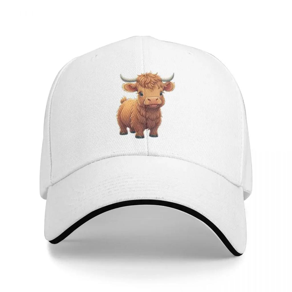 Baby Scottish Highland cow Baseball Cap Brand Man cap hiking hat Rugby Hats Woman Mens