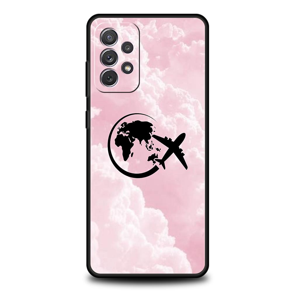 Phone Case For Samsung A15 A13 A35 A55 A51 A71 A41 A31 A21S A03S A05 A17 A23 A25 A33 A53 A73 5G A07 4G Cover Airplane Pattern
