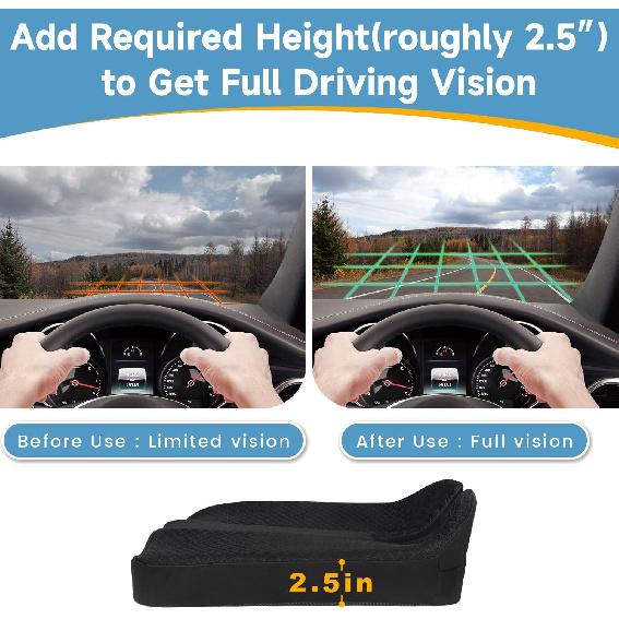Heightening Truck Seat Cushion for Broader Vision, Car Seat Cushion for Car Seat Driver Truck Driver, Sciatica Pain Relief Pillow Tailbone Pain