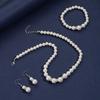 1 Set Faux Pearl Jewelry Women Necklace Bracelet And Drop Earrings Set Elegant White Faux Pearl Jewelry Set for Party Wedding Engagement