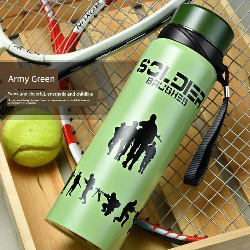 304 Stainless Steel Large-Capacity Thermos Cup, Smart Portable Outdoor Fitness Business Tea Cup, Sports Water Bottle