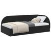 L Shaped Bed Frame with Headboard Black 90 Cm X 190 Cm Velvet