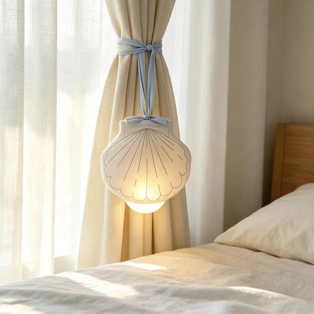 Shell Pearl Night Light: Plug-in Decorative Lamp for a Warm Bedroom Ambiance