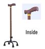 Bronze Curved Handle Aluminum Alloy Quad Cane for Seniors, Adjustable Height Non-Slip Mobility Aid