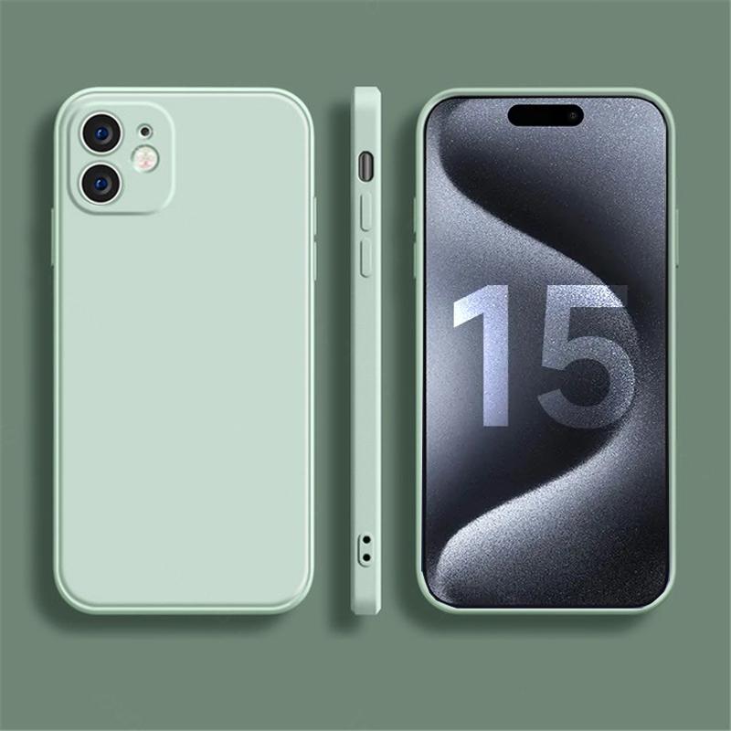 Handyhülle für iPhone 15 Pro Max, Hautgefühl, weiche quadratische Flüssigsilikonhüllen für iPhone 15 Pro Max Plus 15pro 15promax 15plus, stoßfeste Rückseite