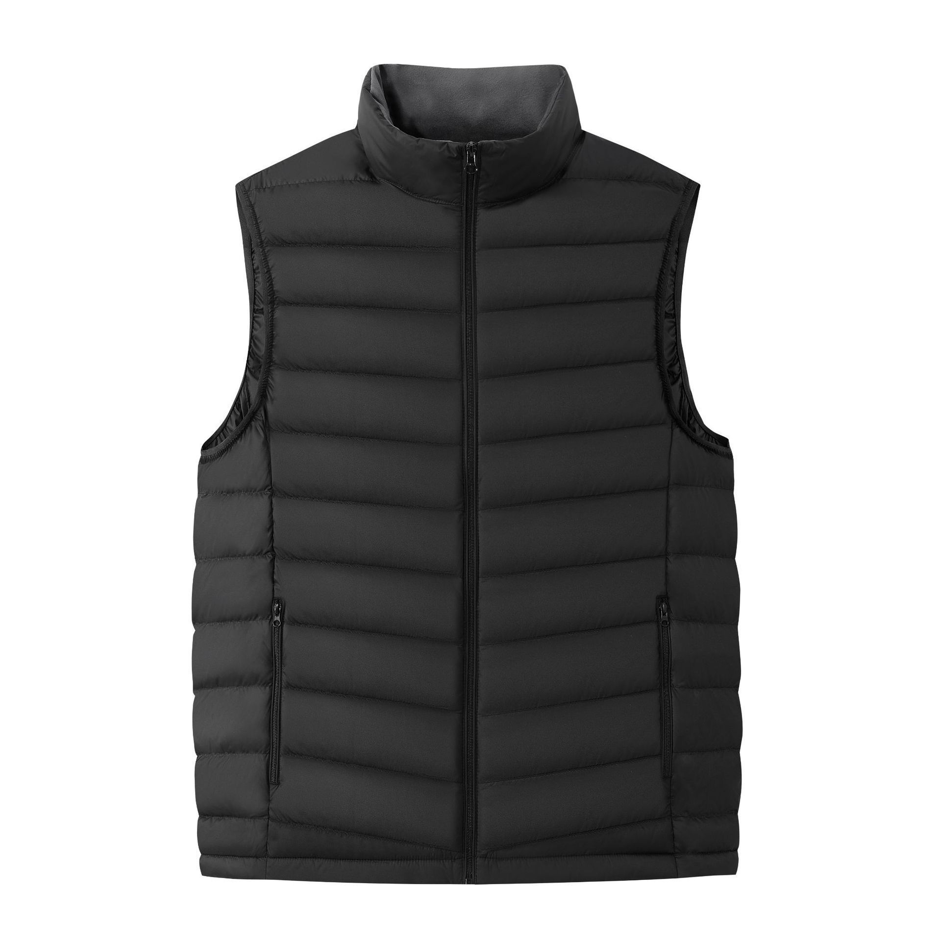 

Feather vest autumn and winter new middle-aged adolescent female couple stand-up collar handsome vest thickened warm vest M