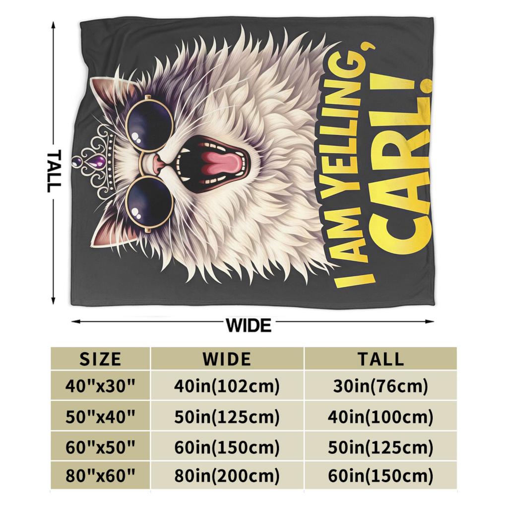 Dungeon Crawler Carl I am Yelling Carl Blanket Soft Funny Plush Throw Blanket For Children Outdoor Flannel Bedspread Bed Cover