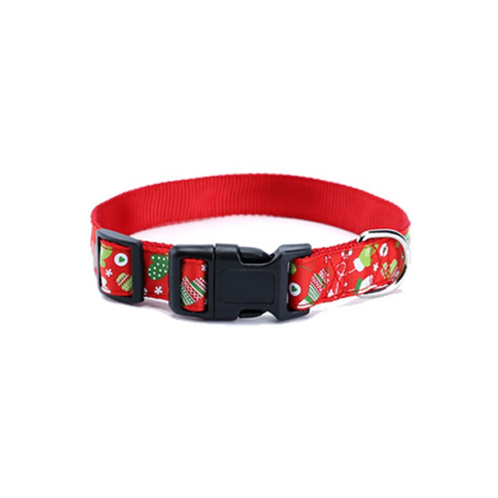 Pet Christmas Collar Pulling Strap Set High-Quality Nylon Material Stylish Adjustable Fit for Dogs Puppy S 2.5x40cm L 2.5x120cm