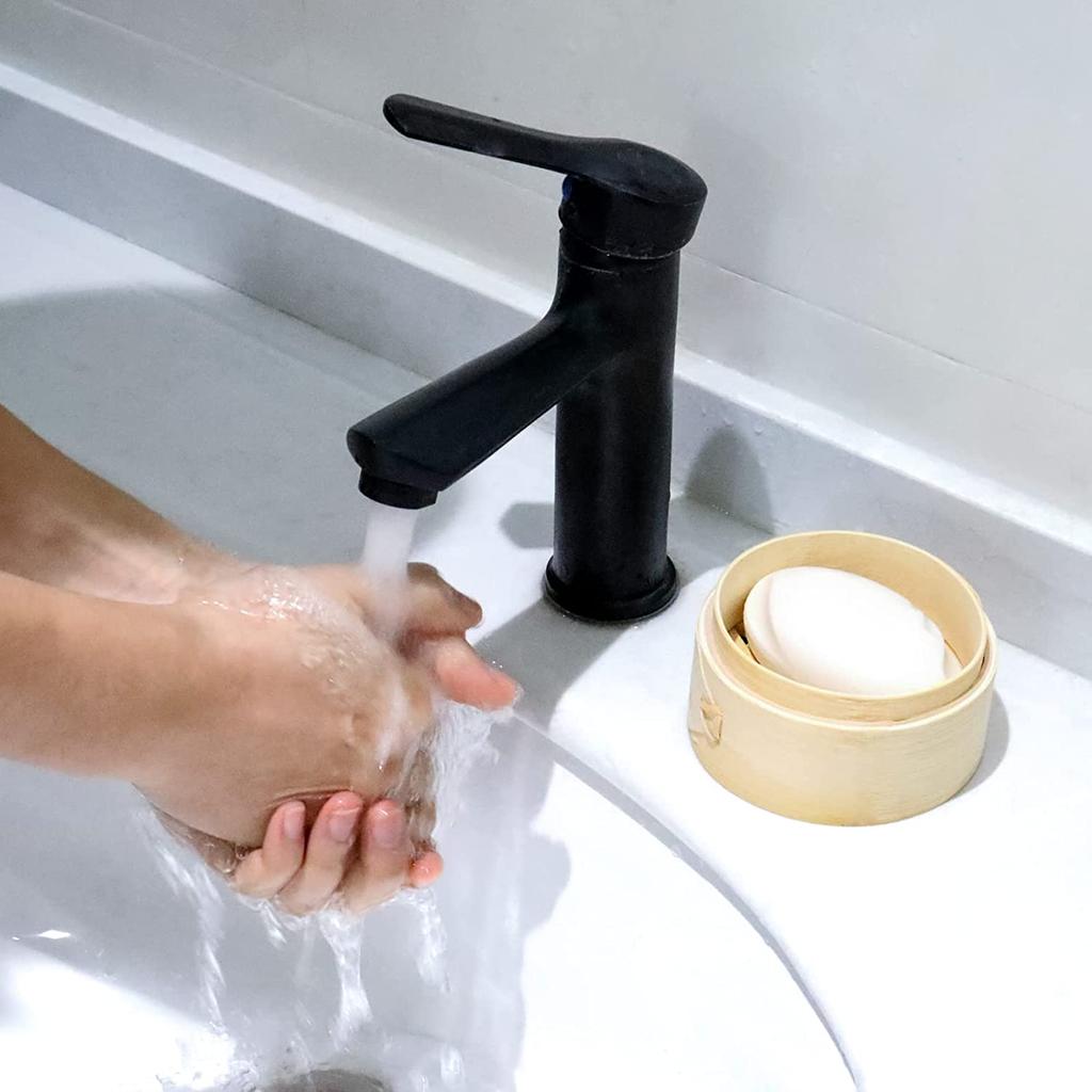 Woven Bamboo Steamer Soap Box Drain Soap Holder Box Bathroom Shower Soap Holder Sponge Storage Plate Tray Bathroom Supplies