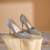 Fashion sequins new noble wedding banquet women's high heels versatile CM