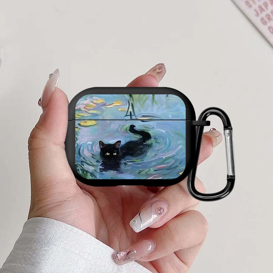 Earphone Cases Cover Case For Airpods 3 2 Pro3 Pro2 Pro 1 4 Black Cat