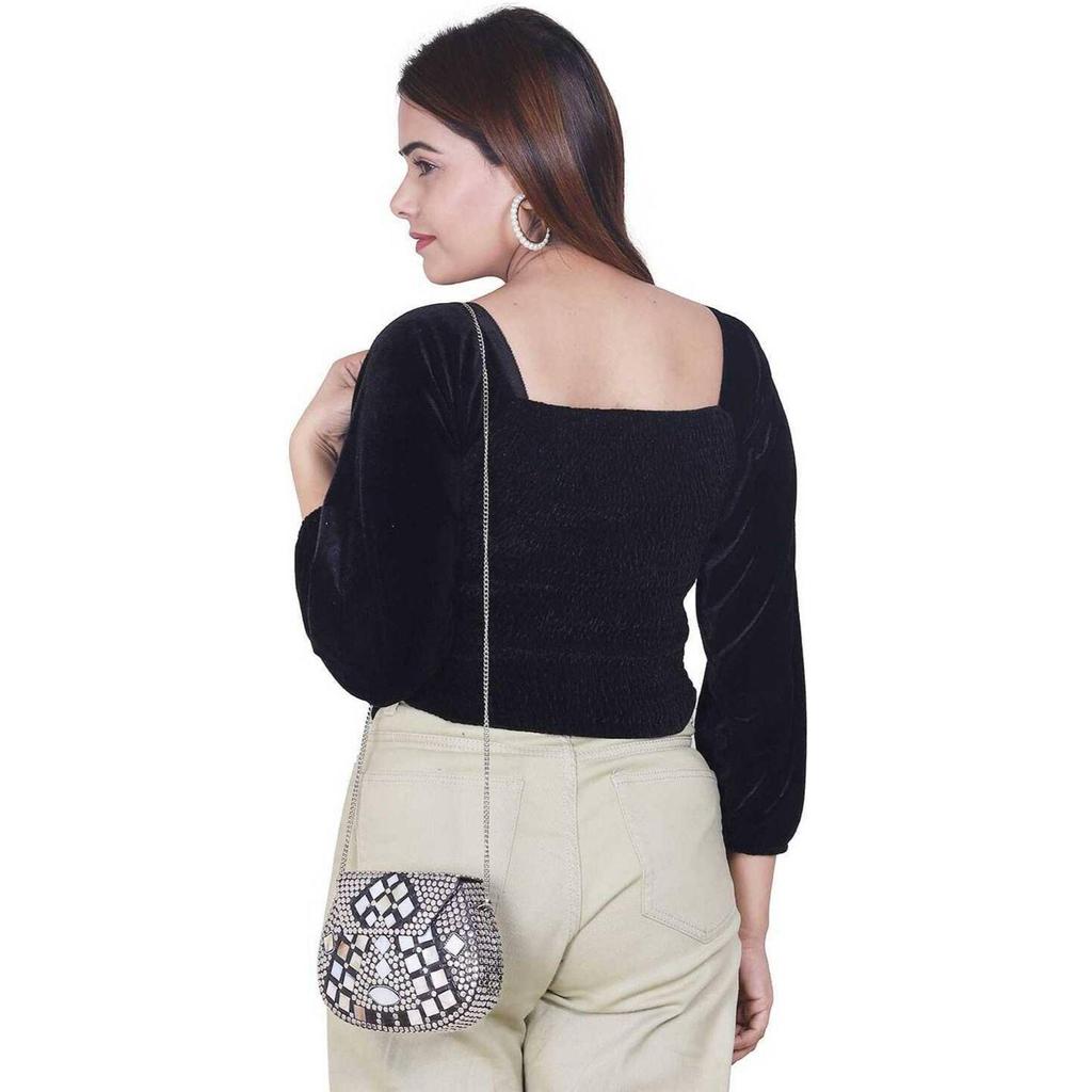 Silver Girls Clutch Shakuntala Textiles Bridal Bag Brass Metal Clutch Sling Bag