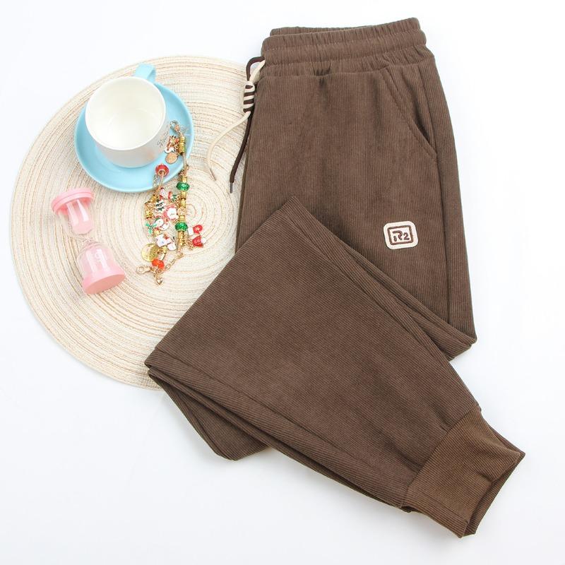 

Sweatpants women s autumn wear large size women s pants autumn fashion kapok strips casual pants leggings loose high-waisted pants 3XL (90-60kg