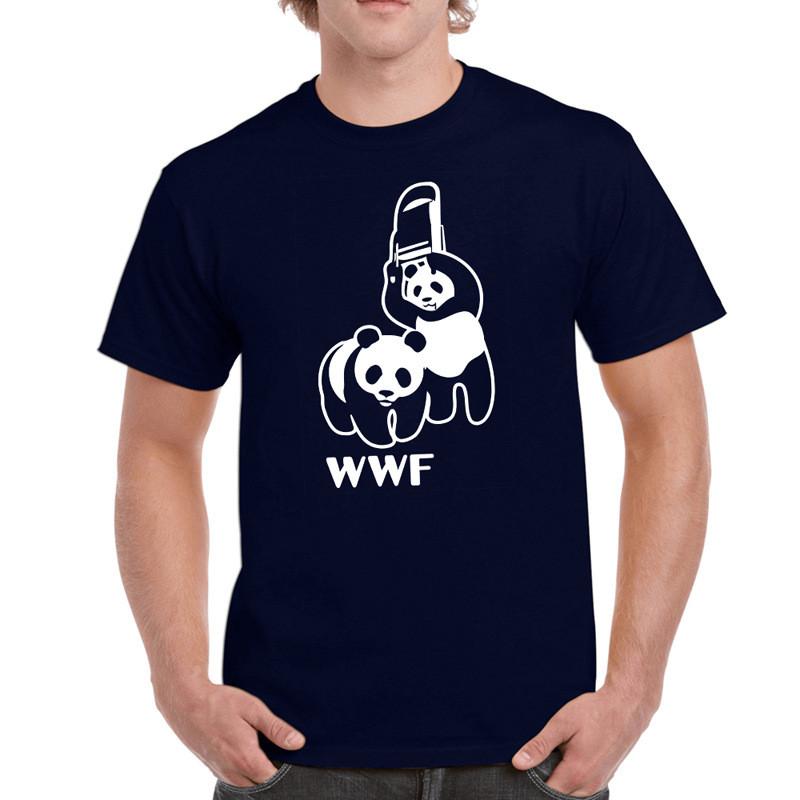

Модная новая мужская футболка Wwf Panda Забавная юмористическая футболка с круглым вырезом и короткими рукавами TagL=US S темно-синий