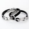 Personalized Chinese Style Couples Bracelets: Engraved Stainless Steel & Silicone Jewelry Gift