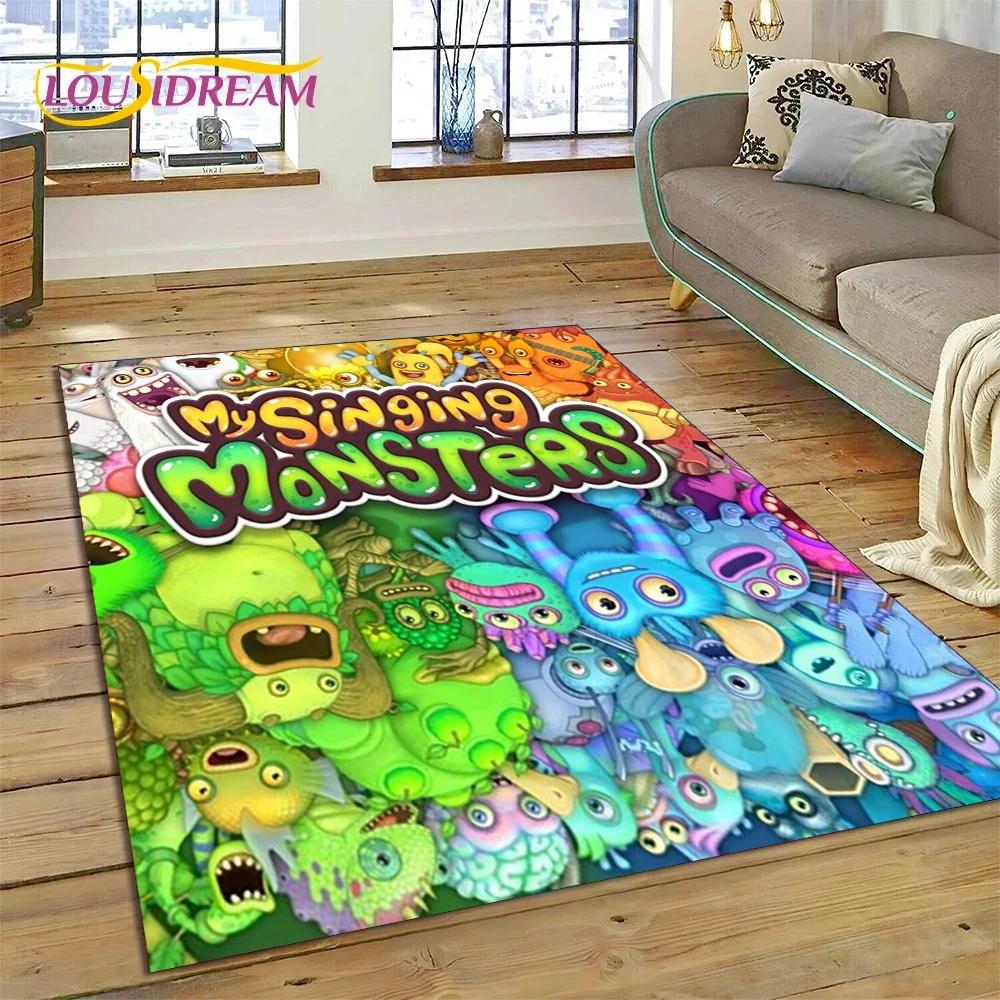 3D Game My Singing Monsters Cartoon Rug Carpet for Living Room Bedroom Home Decor,Floor Mat Non-slip for Sofa  Doormat Gift Kids