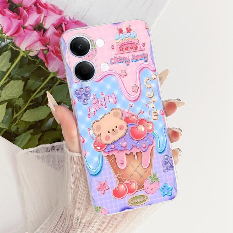 Handyhülle Für Vivo Y05 Hülle Transparent Ästhetisch Mode Schmetterling Süße Katze Cool Bemalt Weich Funda Für Y05 Vivo Hülle