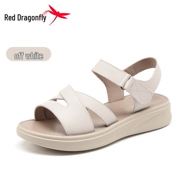 Red Dragonfly Women s Genuine Leather Thick Sole Sandals - Summer 2026 Collection 40